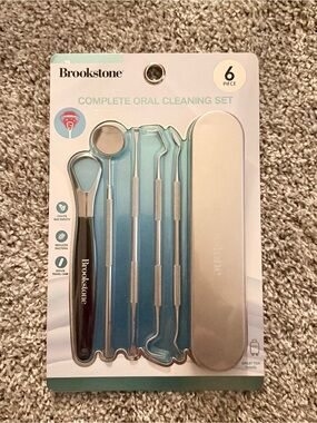 Brookstone Complete Oral Cleaning Set - Black & Silver (6-Piece)